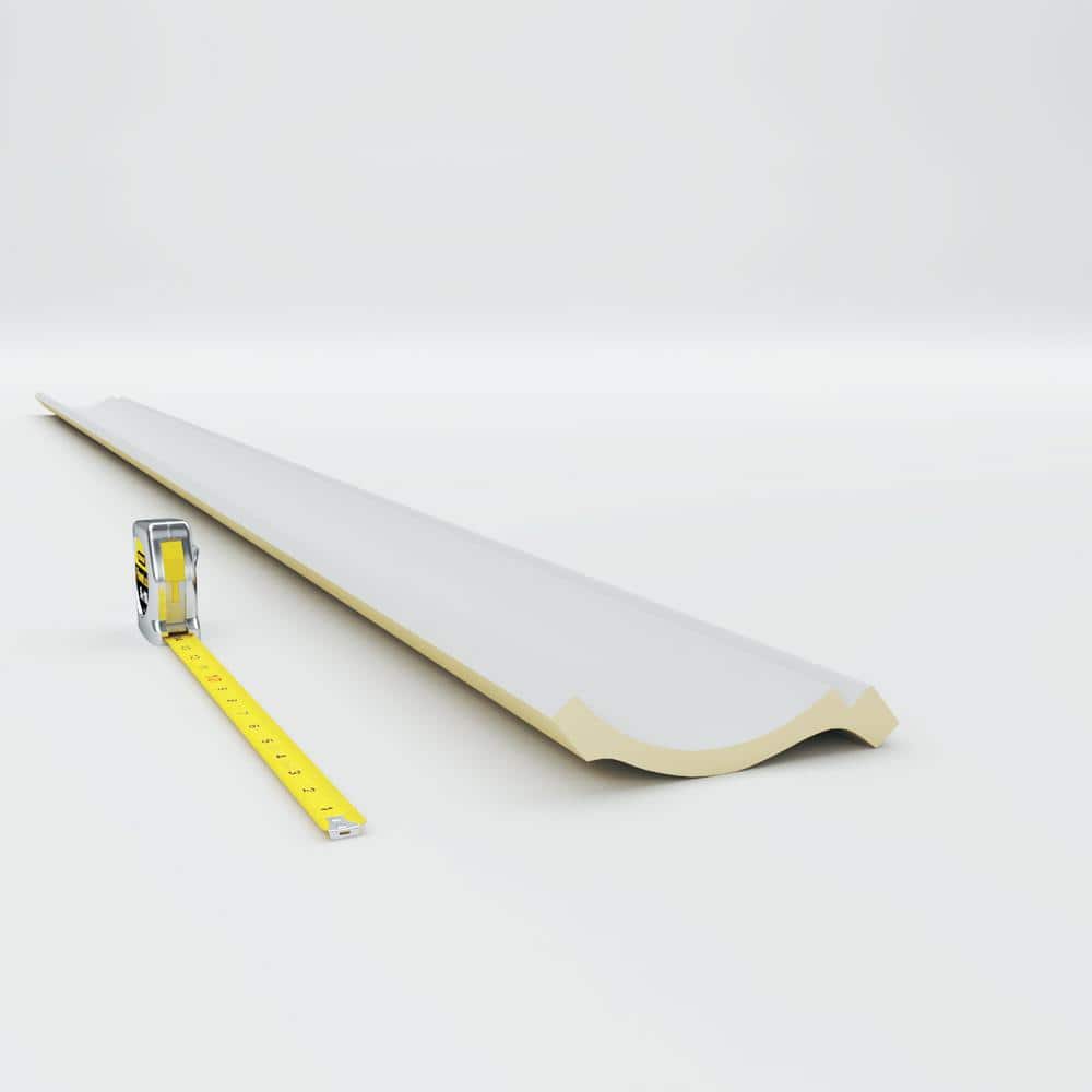 Primed White Geometric Crown Moulding Sample, 12 in