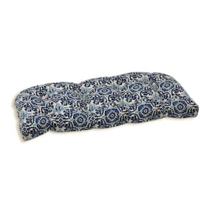 Novelty Rectangular Outdoor Bench Cushion in Blue