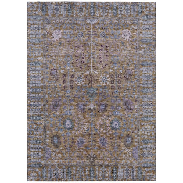 Addison Rugs Chantille Machine Washable Indoor/Outdoor Abstract ACN2231 Brown 8 ft. x 10 ft. Area Rug