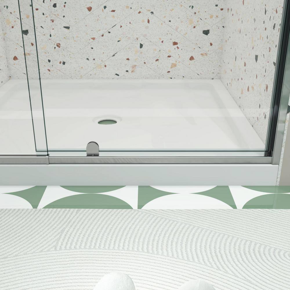 60 in. Chrome Framed Pivot Shower Door with Clear Glass
