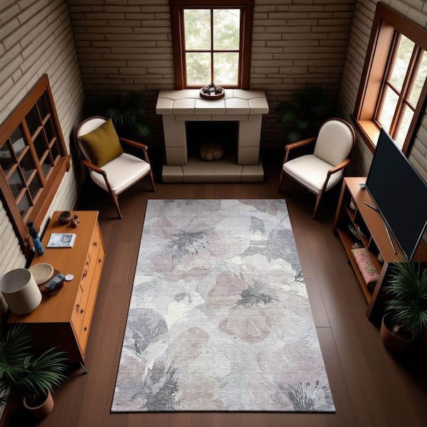 Mayfield Premium Machine Washable Abstract AMF1554 Taupe 3 ft. x 4 ft. Area Rug