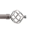 EXCLUSIVE HOME Torch 66 in. - 120 in. Adjustable 1 in. Single Curtain Rod Kit in Matte Silver with Finial ER1011-01 66120