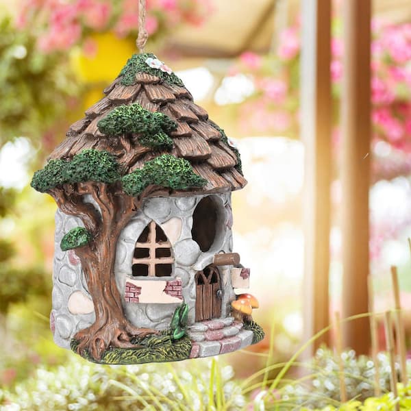 OGETFUUR Resin Bird House, Waterproof Birdhouse for Wild Bird