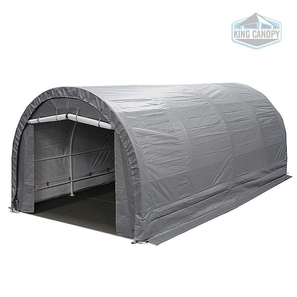 King Canopy 10 ft. x 8 ft. 20 ft. Silver Dome Garage