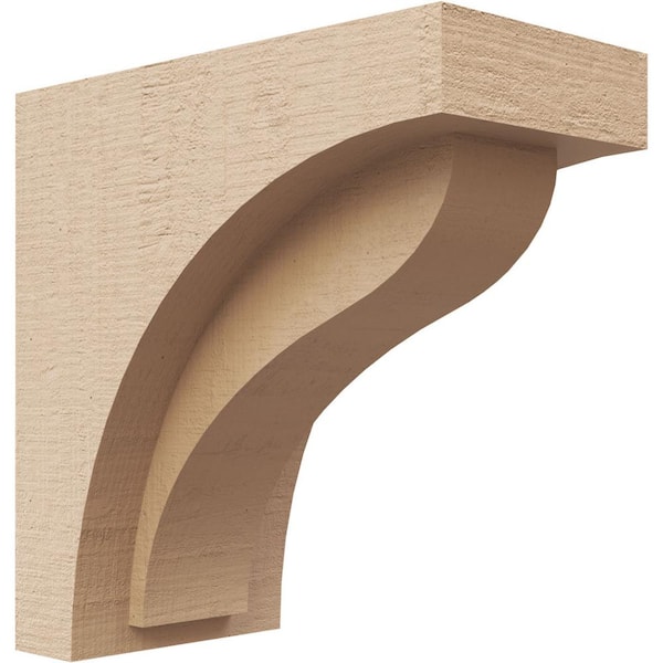 Ekena Millwork 4 in. x 8 in. x 8 in. Classic Helena Rough Cedar Woodgrain TimberThane Corbel, Primed Tan