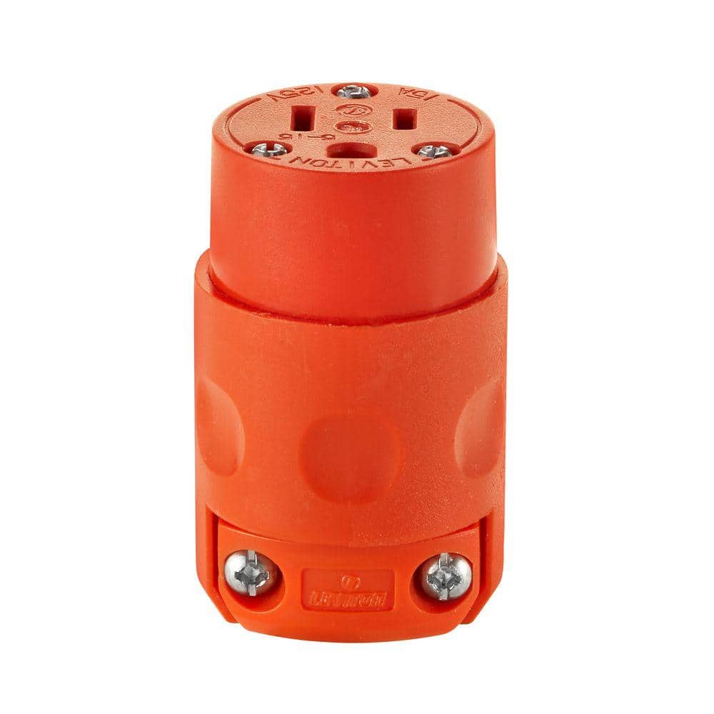 Leviton 15 Amp 125-Volt 3-Wire Connector Orange 515CV-OR R51-515CV
