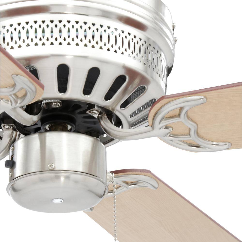 Brushed Nickel 42" Low Profile Ceiling Fan with Reversible Blades