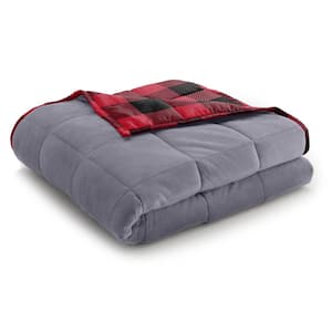Red/Black Polyester Cot size 20 lb Weighted Blanket
