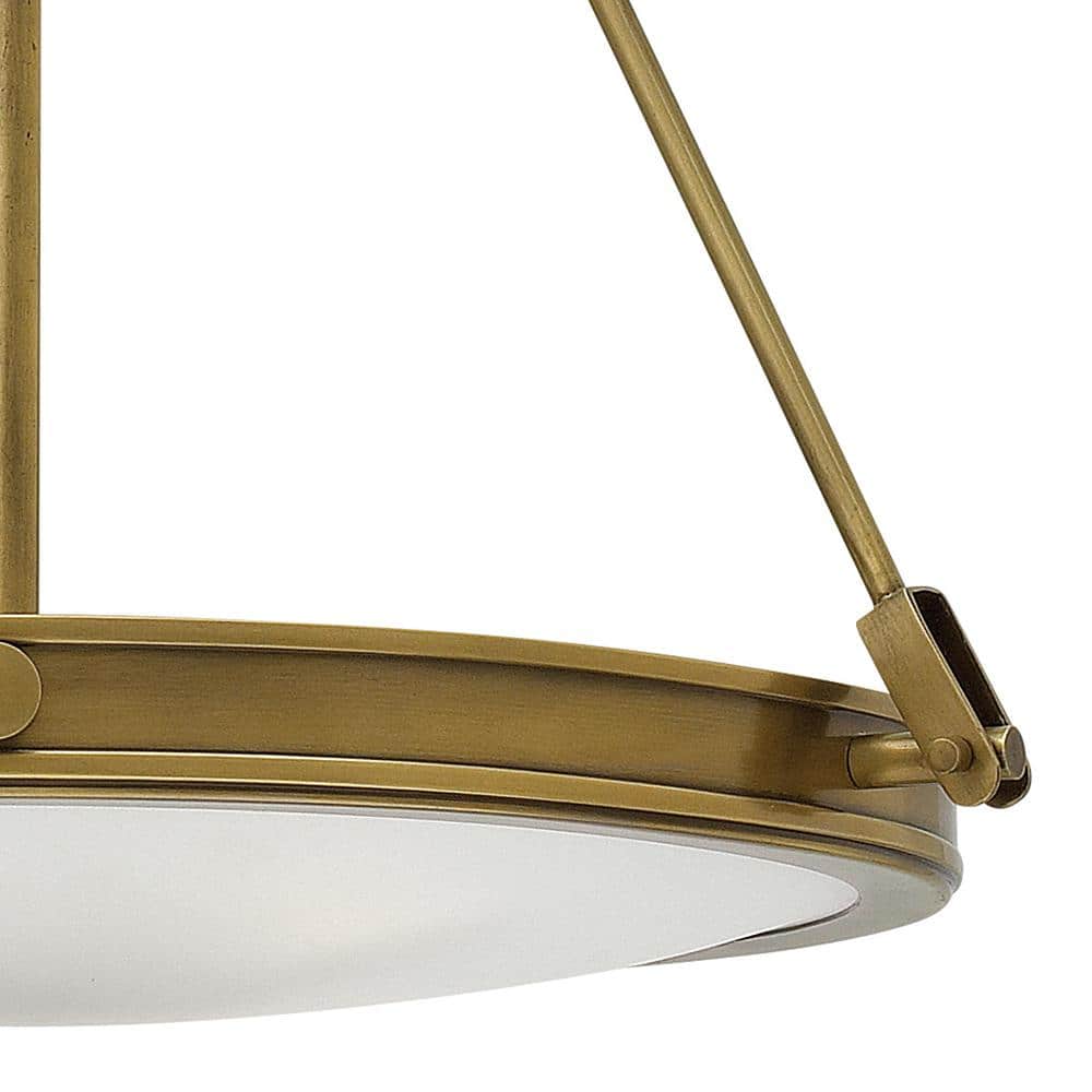 Heritage Brass and Glass Mid-Century Modern Pendant Light