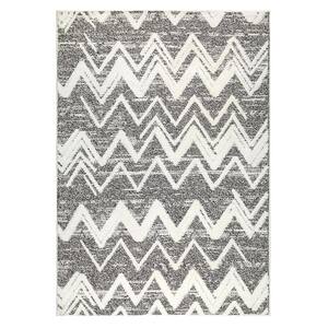 Palafito Gray 5 ft. 3 in. x 7 ft. 6 in. Geometric Shag Chevron High-Low Pile Textured Indoor Area Rug