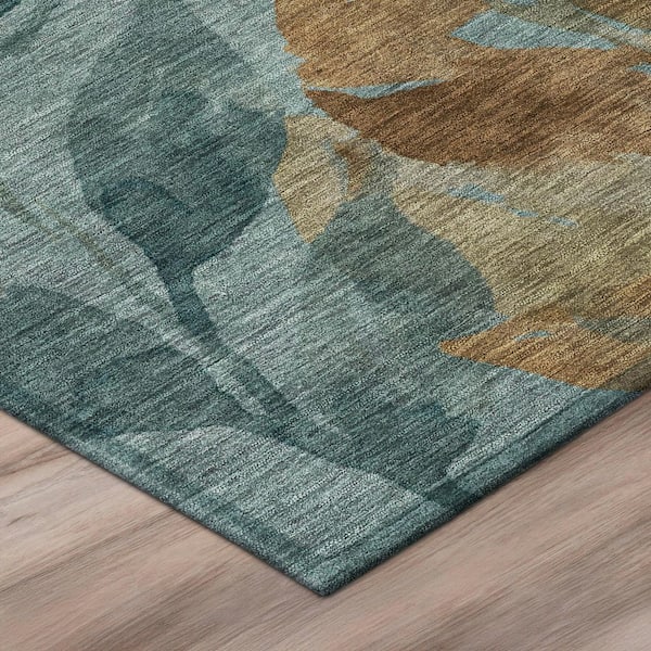 Chantille Machine Washable Indoor/Outdoor Abstract ACN2960 Teal 9 ft. x 12 ft. Area Rug