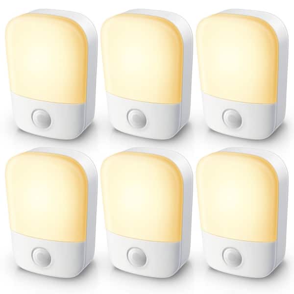 YANSUN 1-Watt Night Light with Dusk to Dawn Sensor, 30/60LM Adjustable Brightness, 3000K Soft Warm Nightlights (12-Pack)