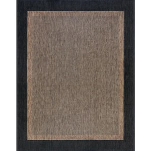 Eco Solid Border Gold 8 ft. x 10 ft. Indoor/Outdoor Area Rug