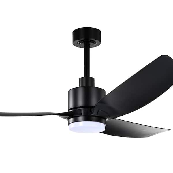 Genson 56 in. 1-Light Indoor Black Finish Ceiling Fan with Light Kit