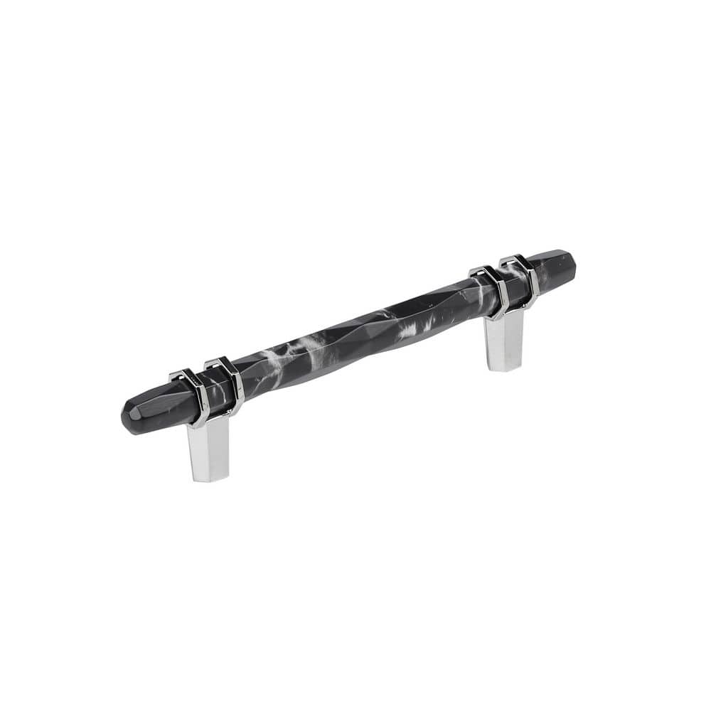Carrione 5-1/16 in. (128 mm) Center-to-Center Marble Black/Polished Chrome Bar Cabinet Pull price history on PriceWatchPro