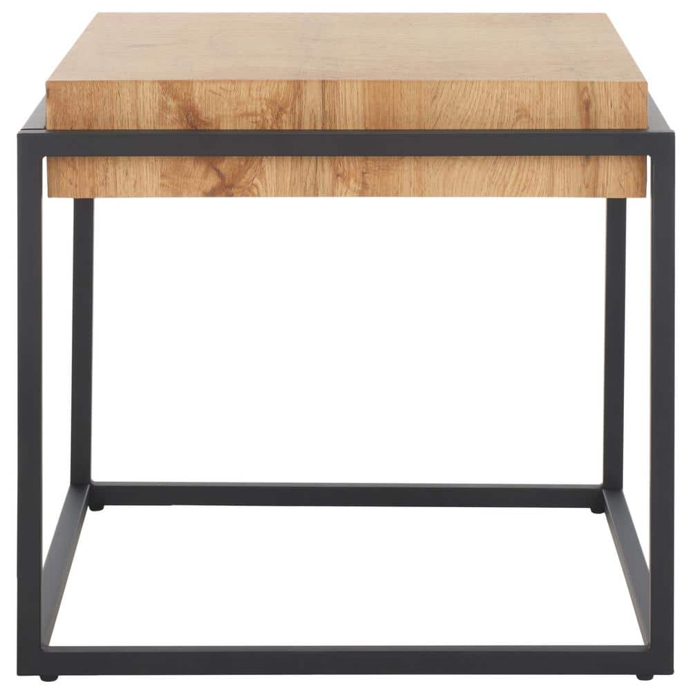 Edgefield 21.3 in. Natural/Black Square Wood End Table - thumbnail 3