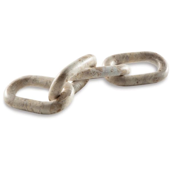 Signature Design By Ashley Kenport Beige 20 in. x 1 in. Interlock Chain Stone Sculpture