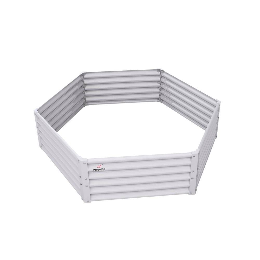 70 x 60 x 18.00 in. Hexagon Antique White Metal Raised Garden Bed, Outdoor Garden Raised Planter Box price history on PriceWatchPro