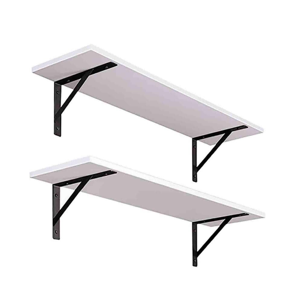 31.5 in. W x 8 in. D Long Floating Decorative Wall Shelf Set of 2, with Stu