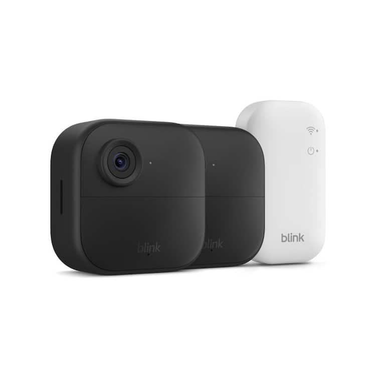 Blink Outdoor 4 - Wireless Battery Operated Smart Security Camera System with 2 - Cameras and Included Sync Module Core, Black