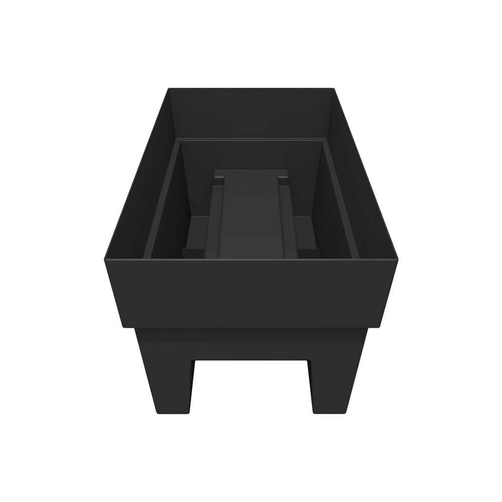 Black Recycled Plastic Rectangular Deck Rail Planter
