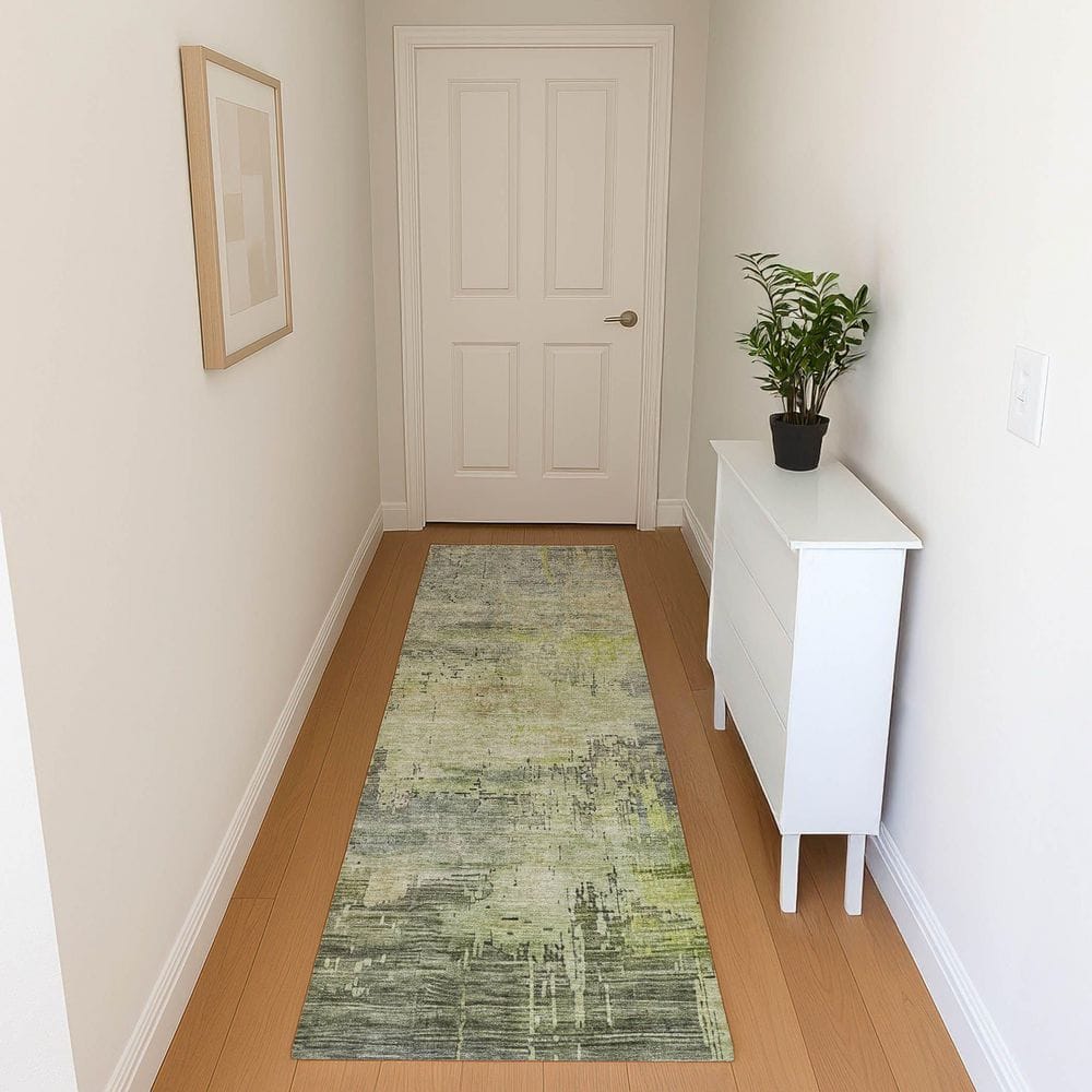 Mayfield Premium Machine Washable Abstract AMF1650 Aloe 2 ft. 3 in. x 7 ft. 6 in. Runner Rug price history on PriceWatchPro