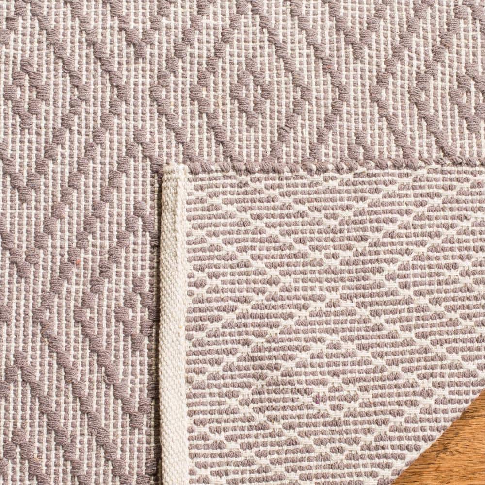 Montauk Grey and Ivory Handwoven Cotton Area Rug, 5' x 8'