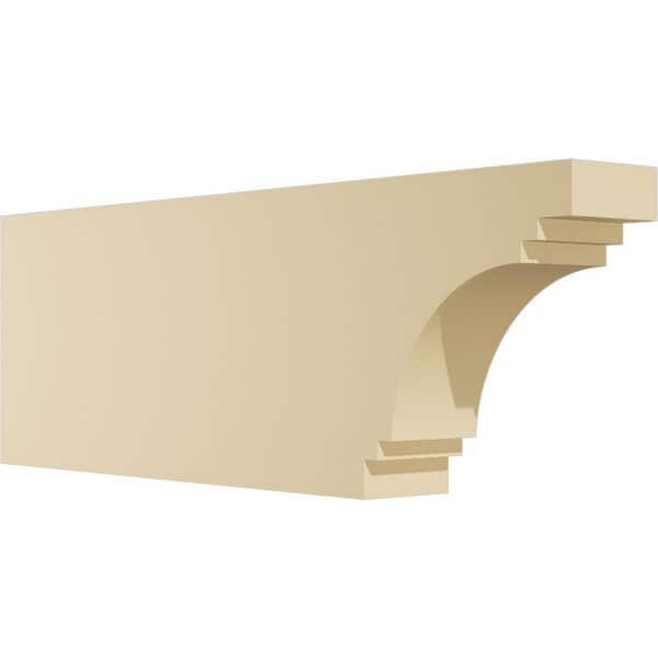 Ekena Millwork 3 in. W x 8 in. H x 24 in. L Standard Pescadero Signature Urethane Outlooker Rafter Tail, Primed Tan