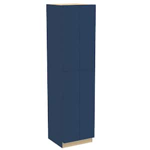 Hargrove 24 in. W x 24 in. D x 90 in. H Assembled Plywood Pantry Kitchen Cabinet in Vessel Blue with Soft Close