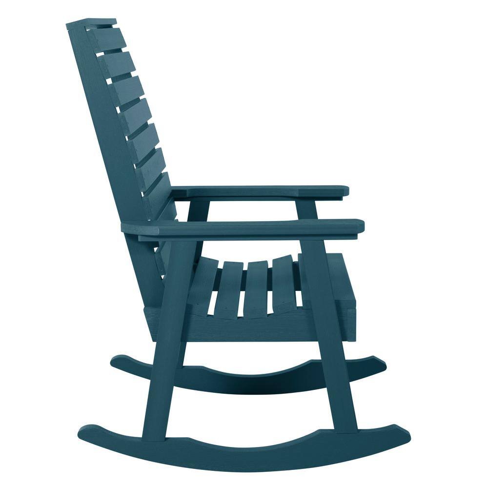 Nantucket Blue Weatherly Rocking Patio Chair with High-Grade Poly Lumber