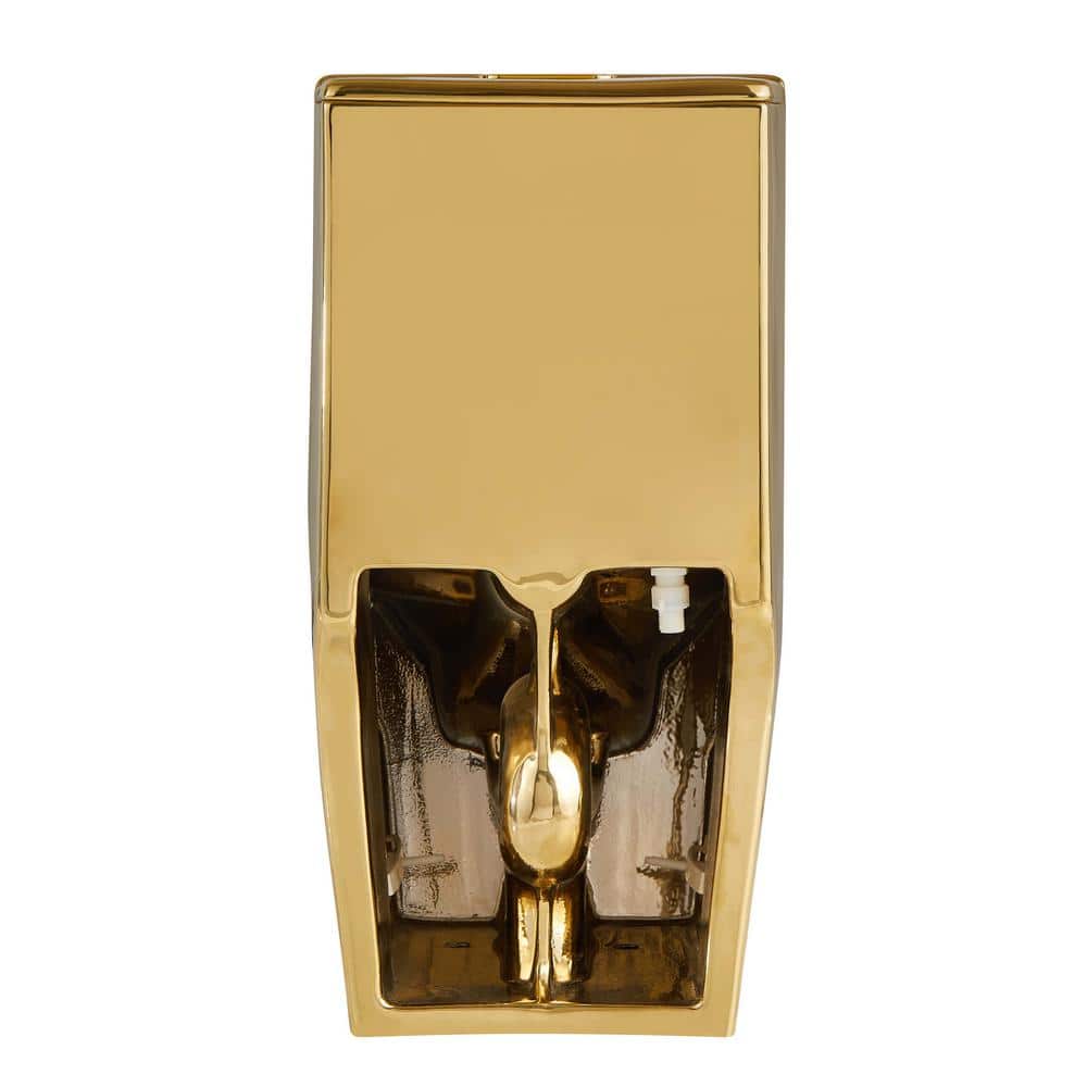 Shiny Gold Elongated Dual-Flush High Efficiency Toilet