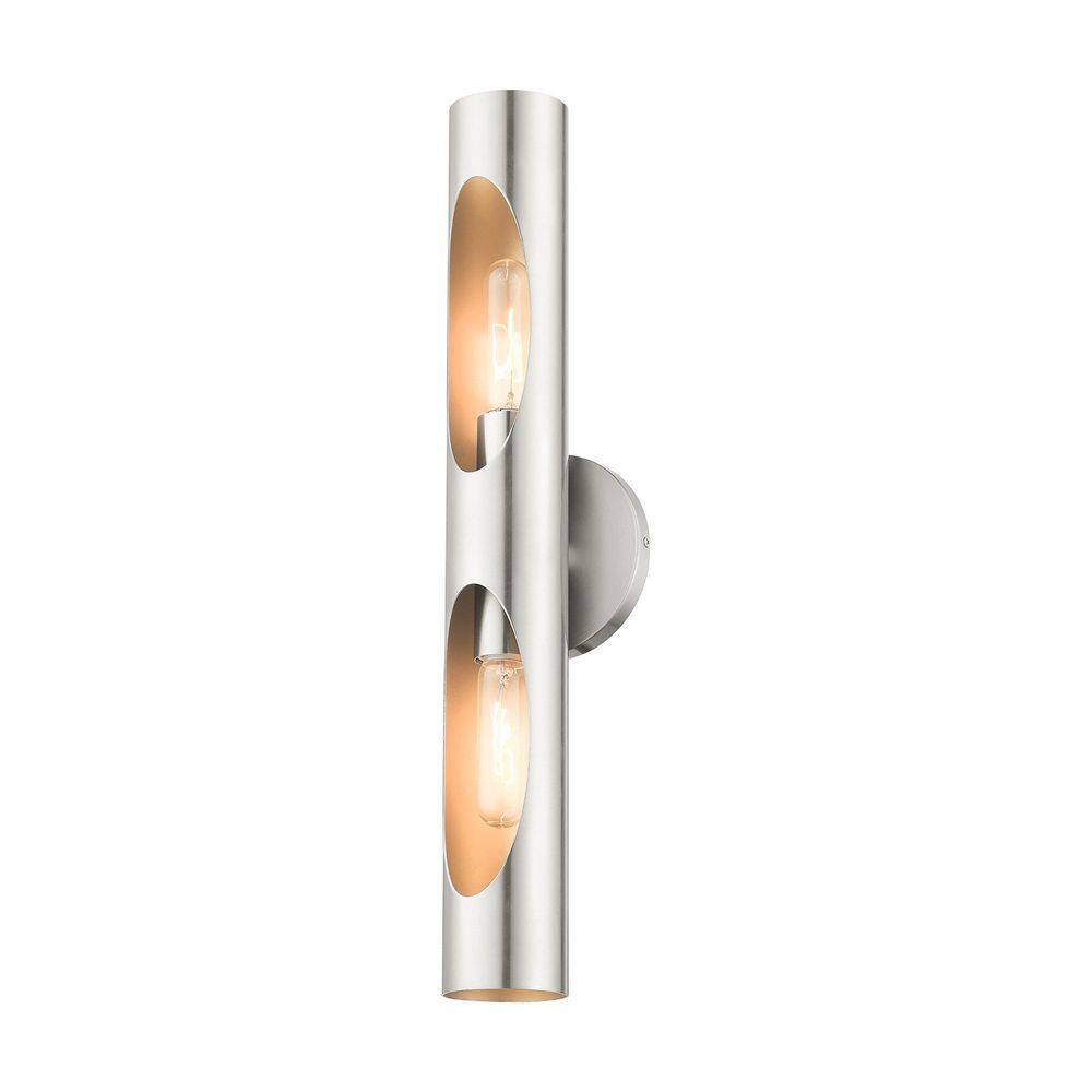 Novato Minimalist Brushed Nickel 2-Light Dimmable Sconce