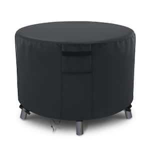 Heavy-Duty 37 in. Dia x 21 in. H Black Outdoor Round Fire Pit Cover Waterproof Durable and UV-resistant