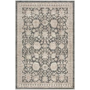 Renewed Charcoal 4 ft. x 6 ft. Distressed Traditional Area Rug