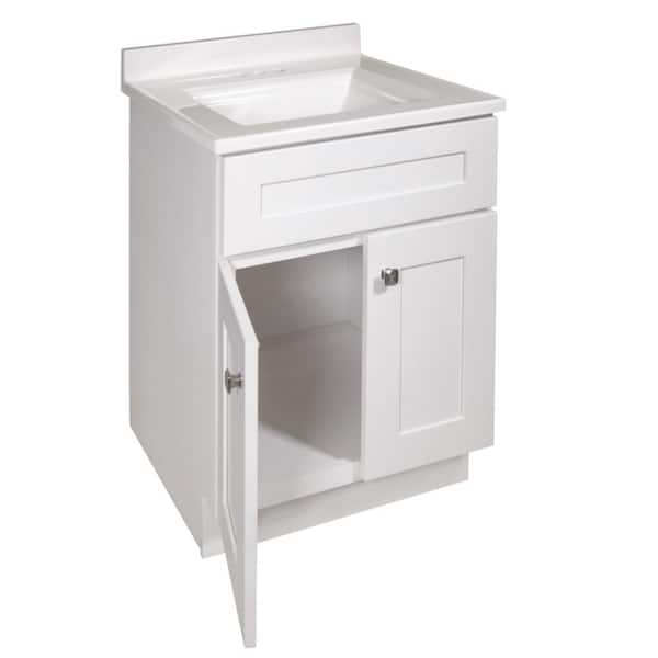 Design House Brookings 25 In 2 Door Bathroom Vanity White With Cultured Marble Solid Camilla Top Ready To Assemble 584839 Design House Brookings 25 In 2 Door, 25 White Bathroom Vanity Top