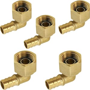 3/4 in. x 3/4 in. Brass PEX Barb x FIP 90-Degree Swivel Elbow Pipe Fitting (5-Pack)