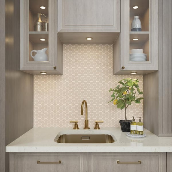 Perpetuo Elegant Beige 10 in. x 12 in. Glazed Ceramic Mosaic Tile (9.72 sq. ft./Case)