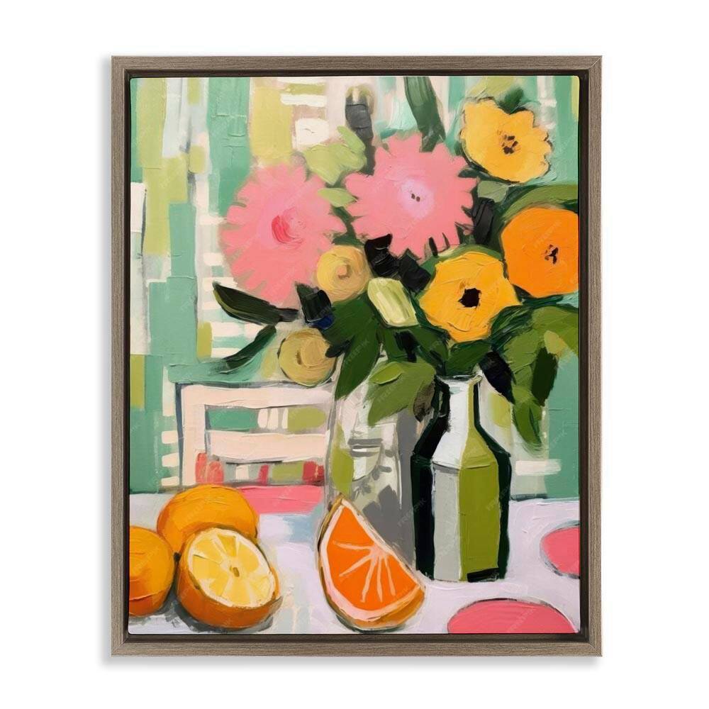 Citrus Slices & Bouquet by LSR Design Studio Brown Floater Frame Food Graphic Art Print 31 in. x 25 in. price history on PriceWatchPro
