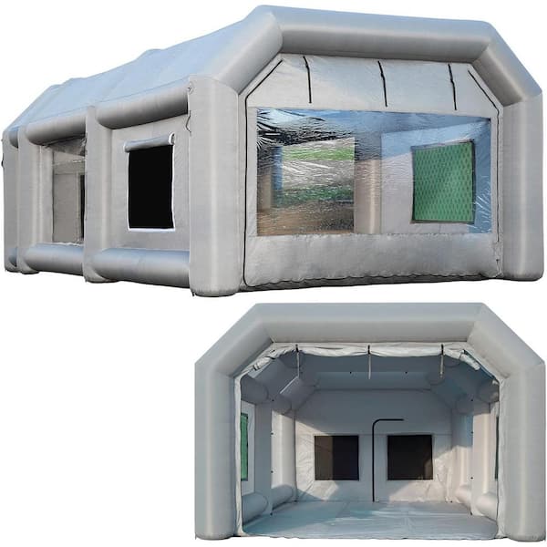 26 ft. x 13 ft. x 10 ft. Portable Inflatable Paint Booth with 2-Blowers and Air Filter System