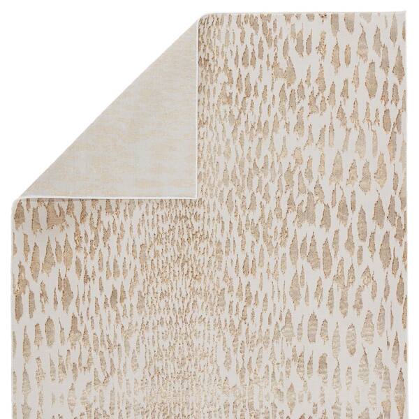 Nikki Chu Kimball Power-Loomed Ivory/Gold 9 ft. 6 in. x 13 ft. Animal Rectangle Area Rug