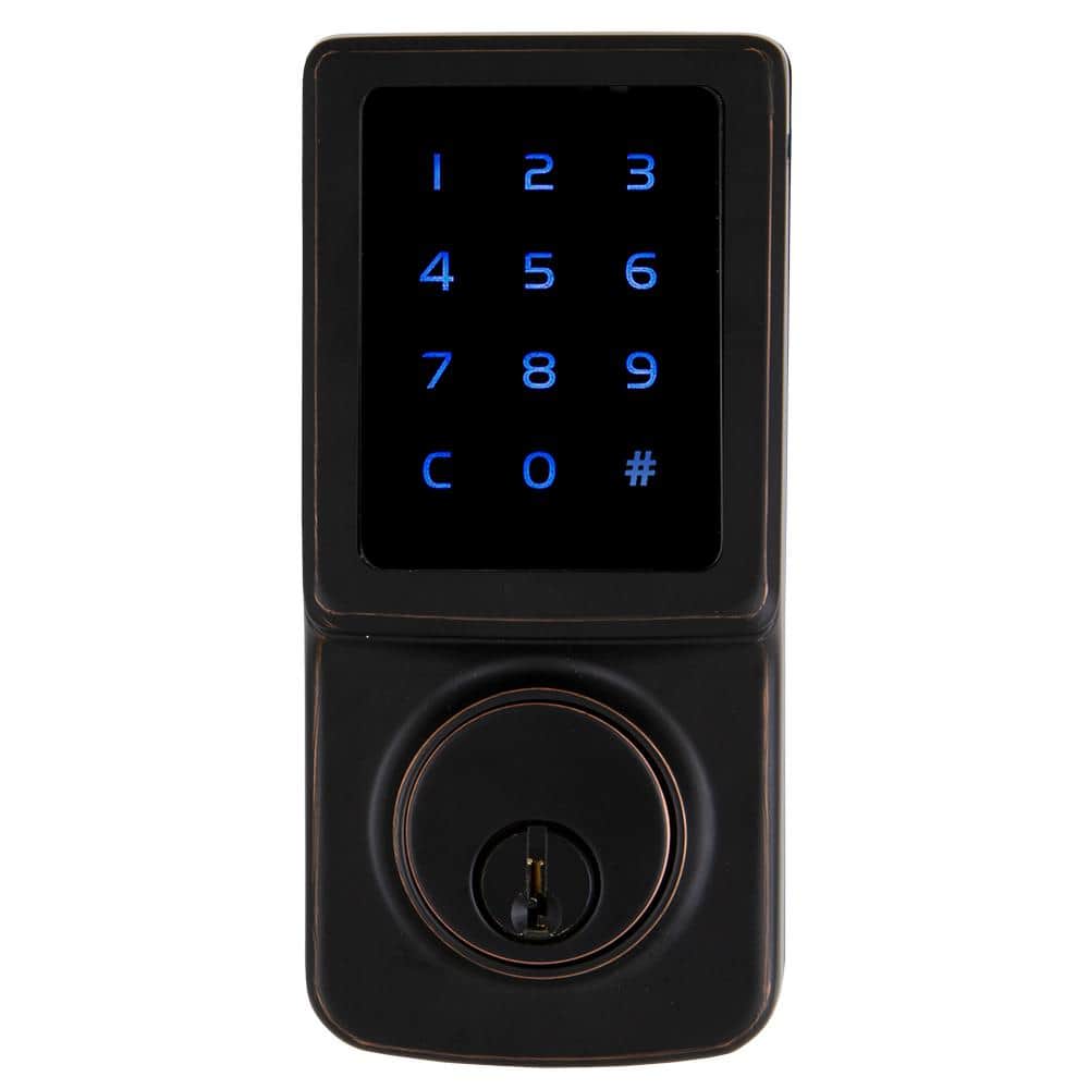 Aged Bronze Single Cylinder Electronic Touchscreen Deadbolt