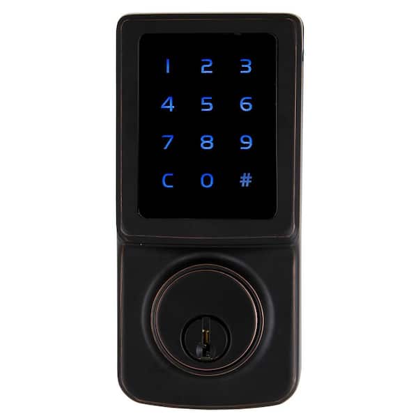 Defiant Aged Bronze Single Cylinder Electronic Touchscreen Deadbolt
