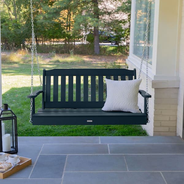 Highwood Lehigh 4 ft. Federal Blue Recycled Plastic Porch Swing AD