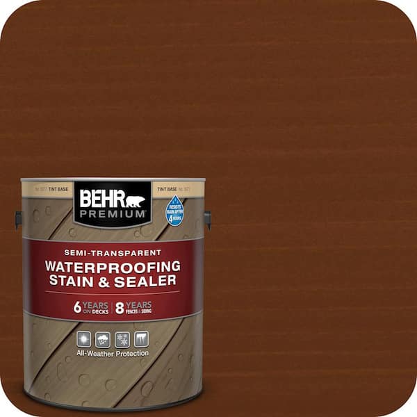 1 gal. #ST-118 Terra Cotta Semi-Transparent Waterproofing Exterior Wood Stain and Sealer
