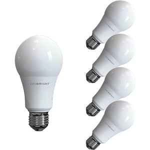 60-Watt Equivalent A19 E26 Base LED Light Bulbs in Cool White, 4000K (4-Pack)