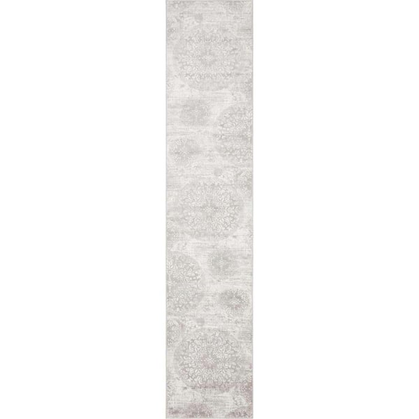 Unique Loom Sofia Grand Light Gray 3' 3 x 16' 5 Runner Rug