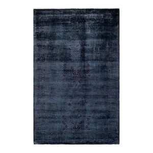 Blue 4 ft. 9 in. x 7 ft. 7 in. Fine Vibrance One-of-a-Kind Hand-Knotted Area Rug