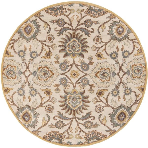 Cambrai Taupe 6 ft. x 6 ft. Round Indoor Area Rug