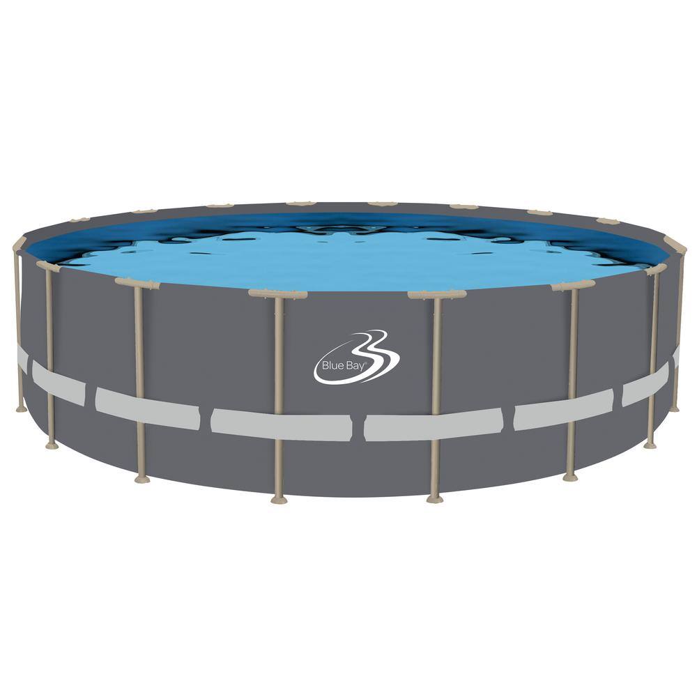 Bluebay 18ft Grey Soft-Sided Pool with Tan Tubing
