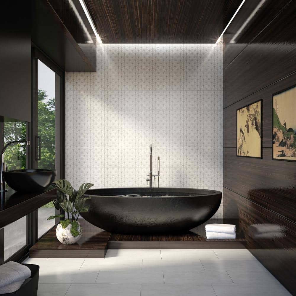 Wave 12" x 24" Ice Porcelain Wall & Floor Tile